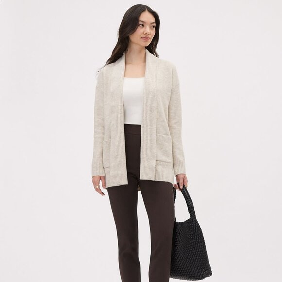 BNWT RW & CO Long-Sleeve Spongy Open Cardigan, Light moonbeam mix - Picture 1 of 6